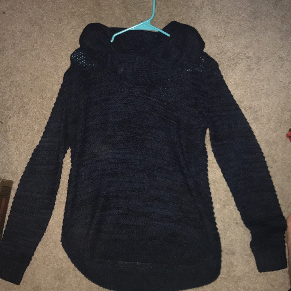 NEVER WORN navy blue cowl neck sweater